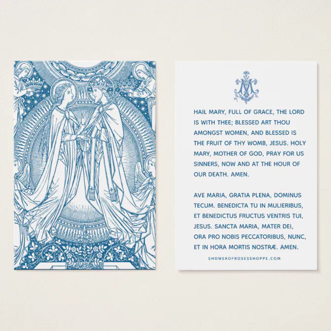Hail Mary Catholic Prayer Latin English Holy Card | Zazzle