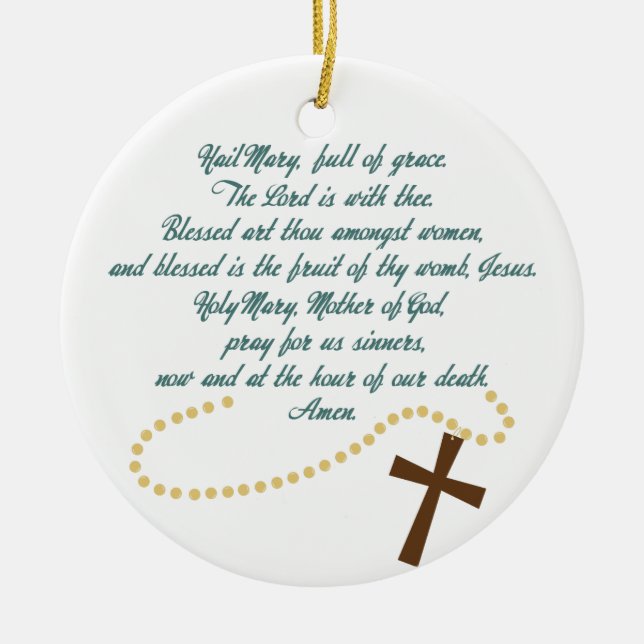 Hail Mary Ceramic Ornament (Front)