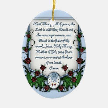 Hail Mary Ceramic Ornament by SteelCrossGraphics at Zazzle