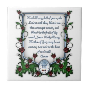 Hail Mary Ceramic Tile by SteelCrossGraphics at Zazzle