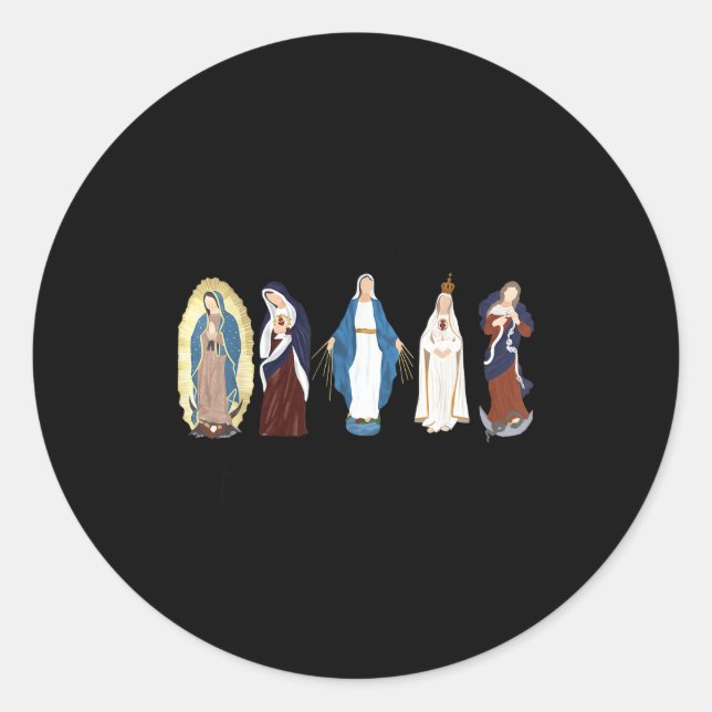 Hail Mary Full Of Grace, Blessed Virgin Mary, Bibl Classic Round Sticker (Front)