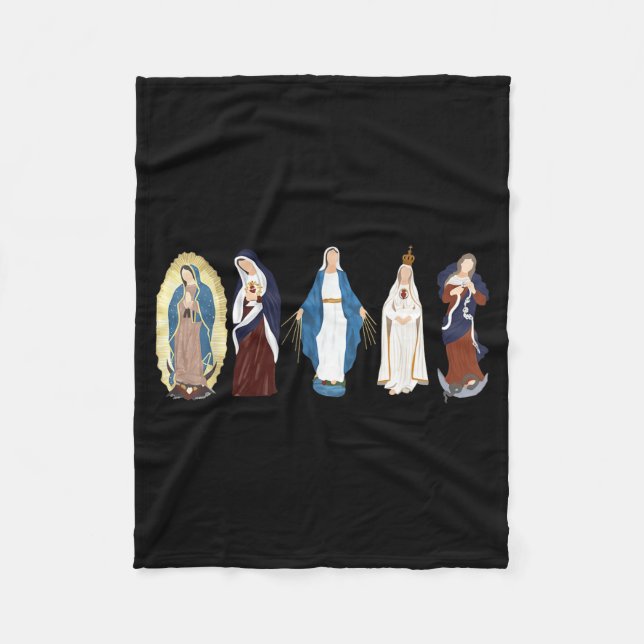 Hail Mary Full Of Grace, Blessed Virgin Mary, Bibl Fleece Blanket (Front)