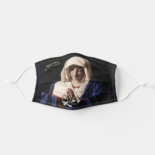 Hail Mary Full of Grace Rosary Womens Adult Cloth Face Mask