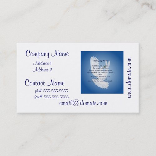 Hail Mary Prayer Business Cards