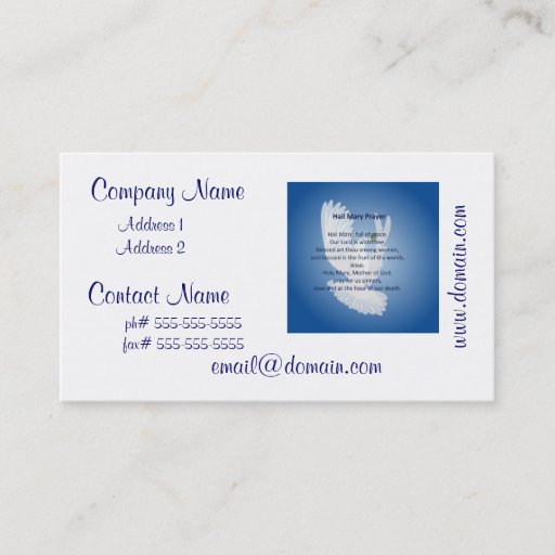 Customizable Hail Mary Prayer Business Cards