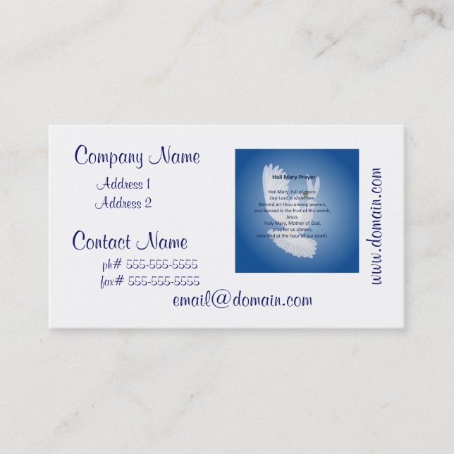 Hail Mary Prayer Business Cards (Front)