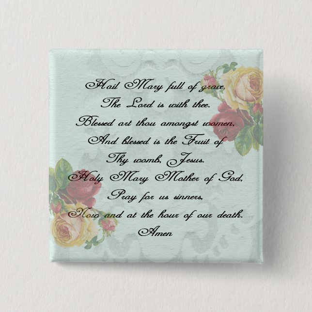 Hail Mary Prayer Button (Front)