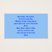 Hail Mary prayer card (Back)
