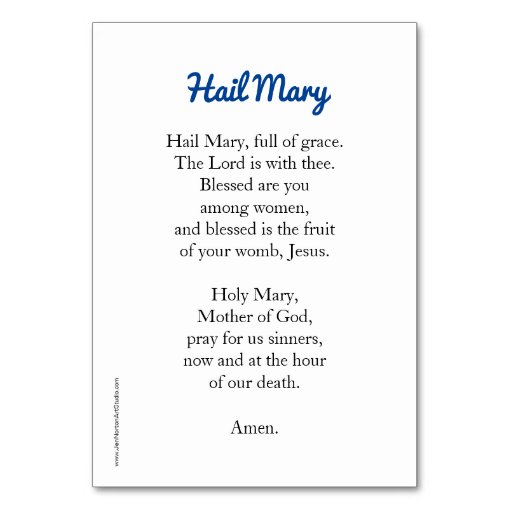 Hail Mary Prayer Card | Zazzle