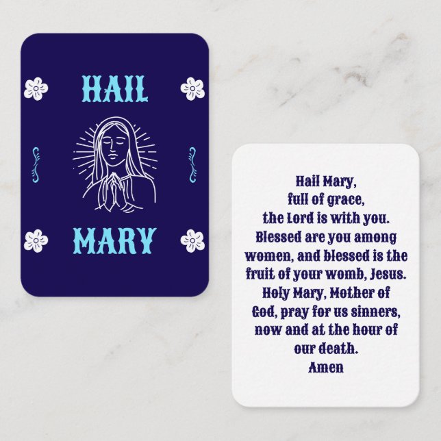 Hail Mary Prayer Card – Modern Language  (Front/Back)
