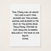 Hail Mary prayer cards (Back)