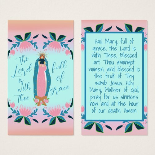 Hail Mary Prayer Catholic Kids Holy Card