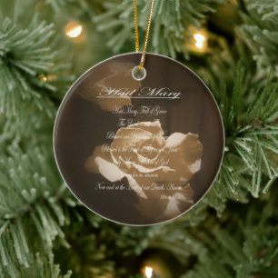 Hail Mary Prayer Ceramic Ornament