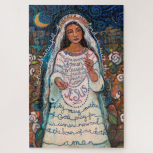 Hail Mary prayer contemplative puzzle