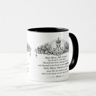 Hail Mary Prayer English & Latin Catholic Mug