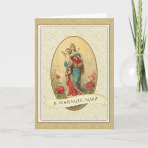HAIL MARY PRAYER IN FRENCH CATHOLIC CARD