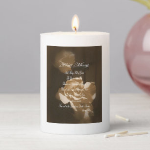 Hail Mary Prayer Pillar Candle