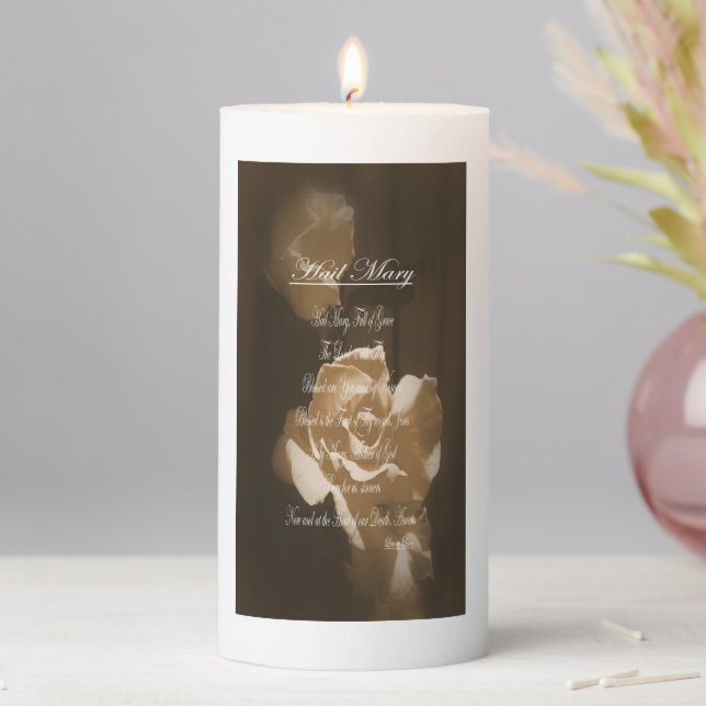 Hail Mary Prayer Pillar Candle (In Situ)