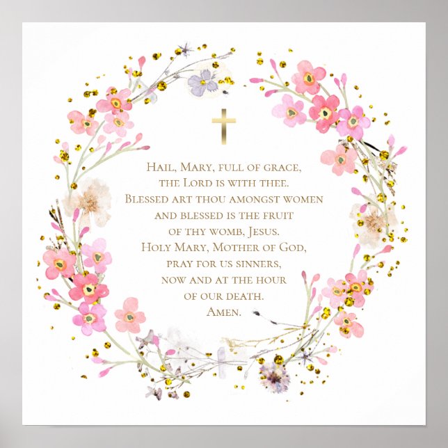 Hail Mary prayer Poster (Front)