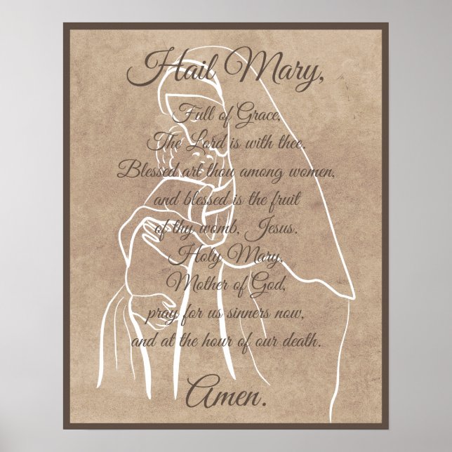 Hail Mary Prayer Poster (Front)