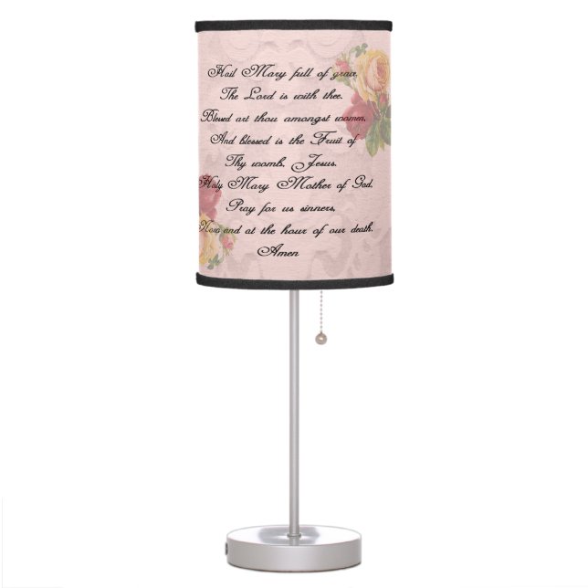 Hail Mary Prayer  Table Lamp (Left)