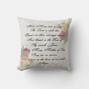 Hail Mary Prayer Throw Pillow