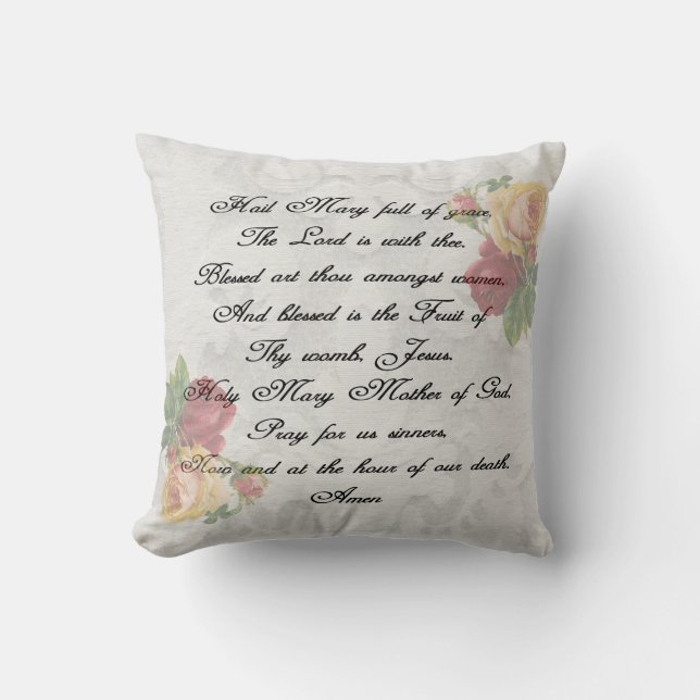 Hail Mary Prayer   Throw Pillow (Front)