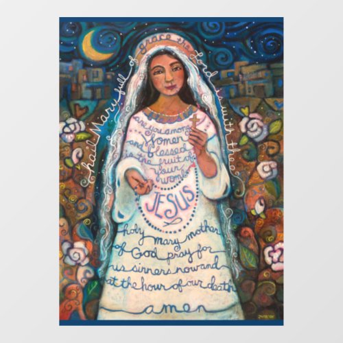 Hail Mary Prayer Window Cling