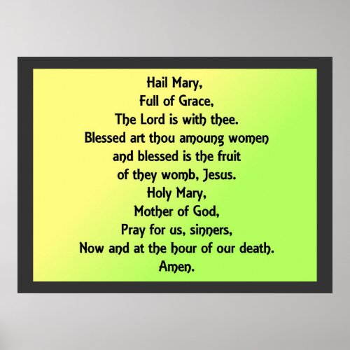 Hail Mary Print Poster variety of papers sizes