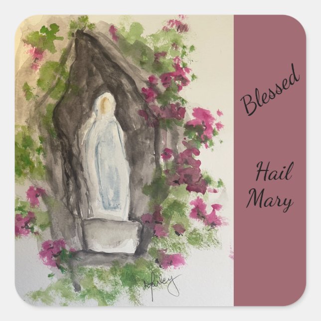 Hail Mary Square Sticker (Front)