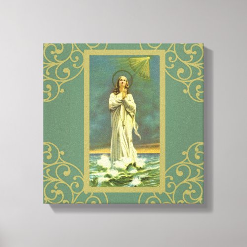 Hail Mary Star of the Sea Ave Maris Rosary Canvas Print