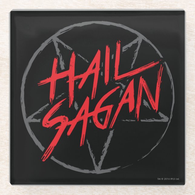 Hail Sagan Glass Coaster (Front)