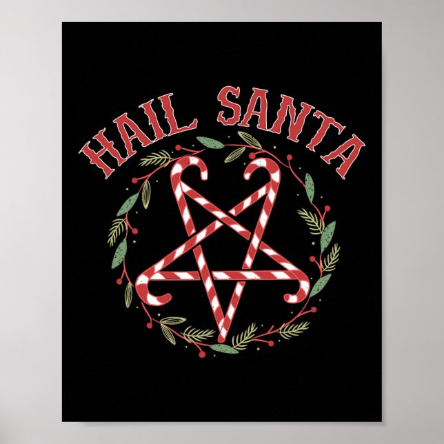 Hail Santa Christmas Krampus Clothing  Poster (Front)