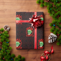 Hail Santa - Halloween Zombie Smaller Print Wrapping Paper