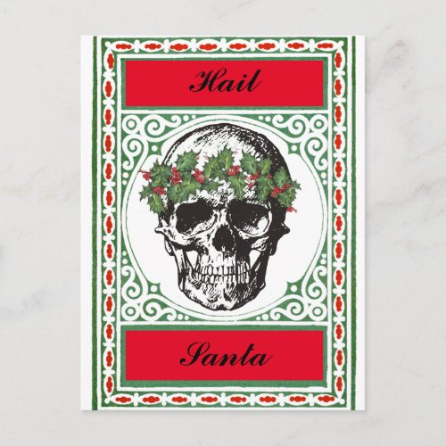 Hail Santa Skull Christmas Card