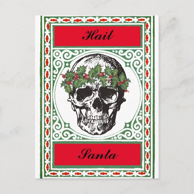 Hail Santa Skull Christmas Card (Front)