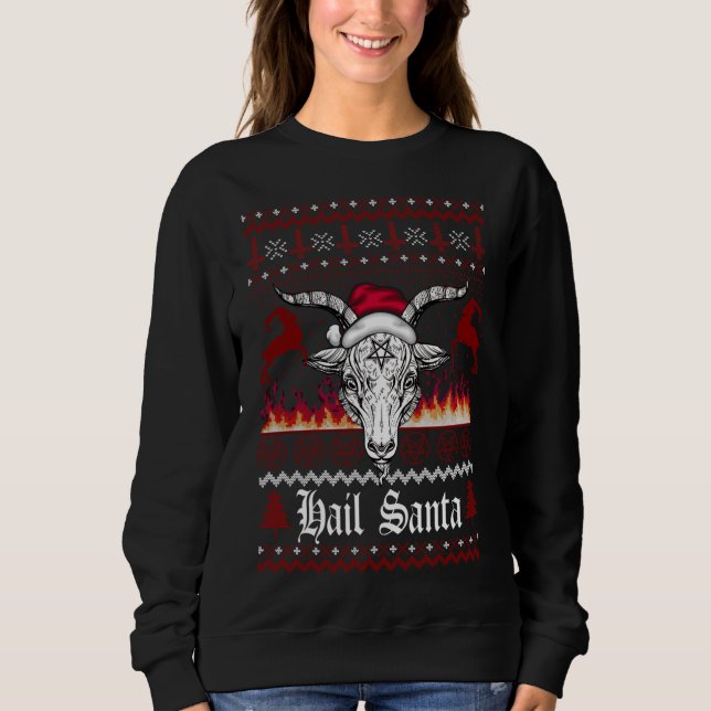Hail Santa Ugly Christmas Sweater Matching Family  (Front)