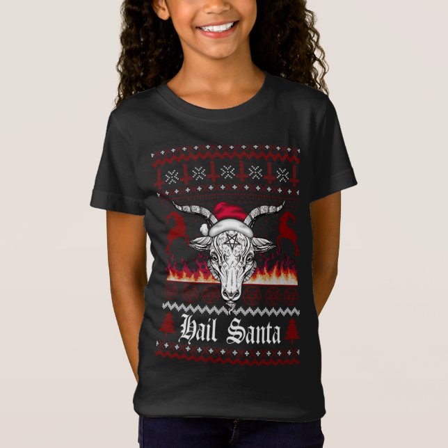 Hail Santa Ugly Christmas Sweater Matching Family  (Front)
