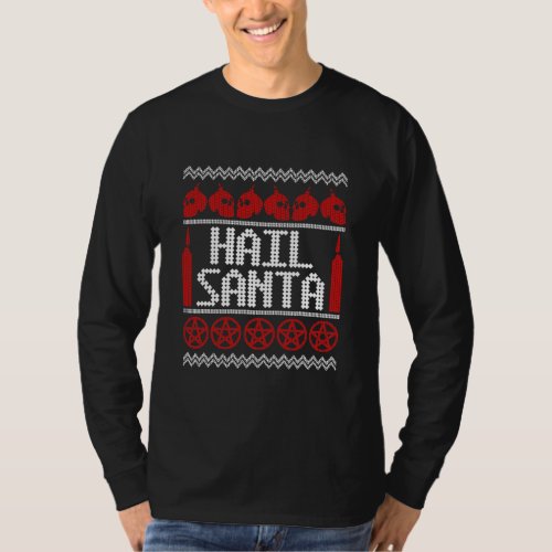 Hail Santa Ugly Christmas Sweater Rock Metal