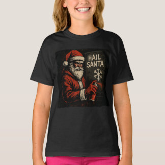 Hail Santa Vintage Graffiti Christmas Tee for Rebe