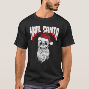 Hail Santa Vintage Skull Santa Claus Retro Funny G T-Shirt
