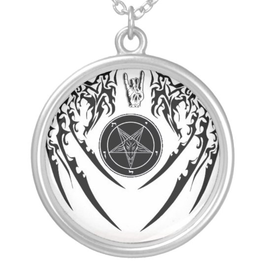 Hail Satan Baphomet Horns and Wings Necklace | Zazzle.com