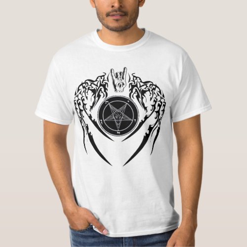 Hail Satan Baphomet  Horns and Wings T_Shirt