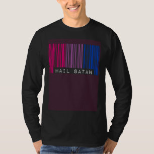 Hail Satan Bisexual Pride Flag Barcode Satanist Eq T-Shirt