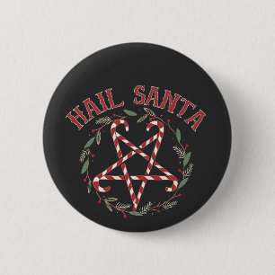 Hail Satan Christmas Krampus Xmas Devil Candy  Button