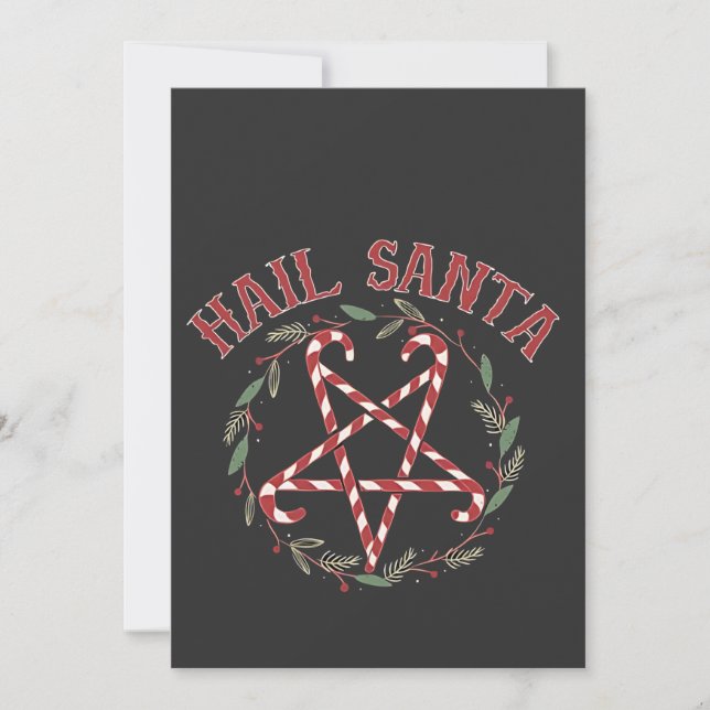 Hail Satan Christmas Krampus Xmas Devil Candy  Invitation (Front)