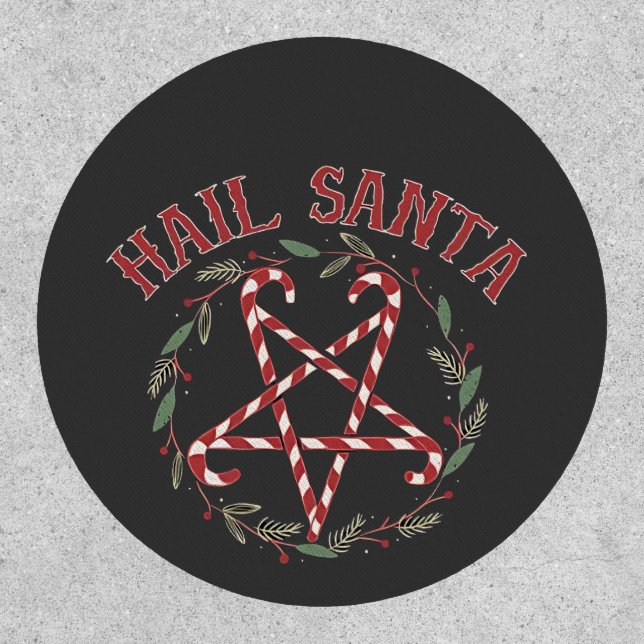 Hail Satan Christmas Krampus Xmas Devil Candy  Patch (Front)