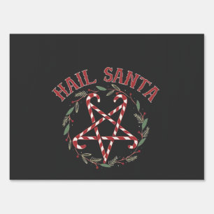 Hail Satan Christmas Krampus Xmas Devil Candy  Sign
