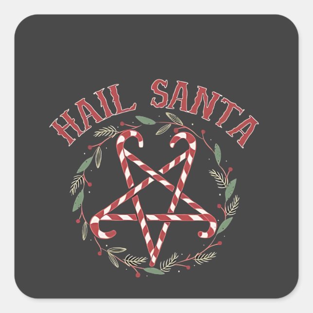 Hail Satan Christmas Krampus Xmas Devil Candy  Square Sticker (Front)