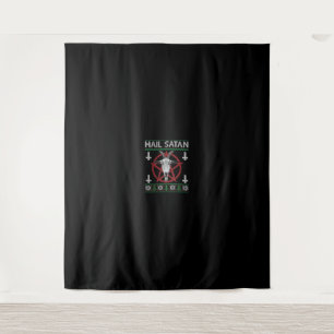 Hail Satan Goat Head Pentagram Funny Satanic Ugly Tapestry